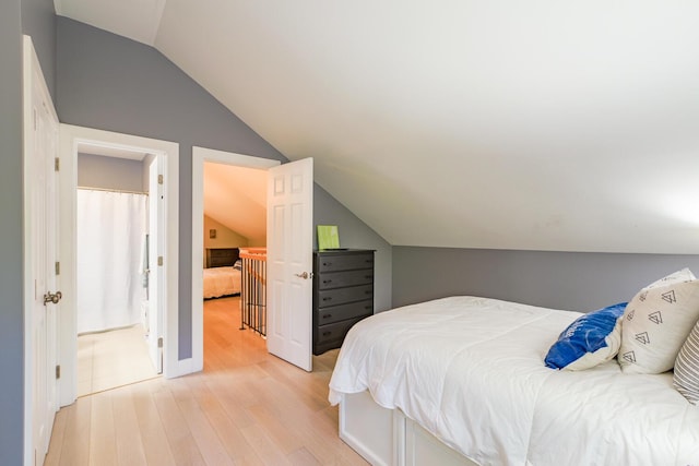 42 Barter Rd, Rockland, ME 04841 - bedroom featuring light wood finished floors and vaulted ceiling