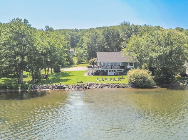42 Barter Rd, Rockland, ME 04841 - water view featuring a heavily wooded area