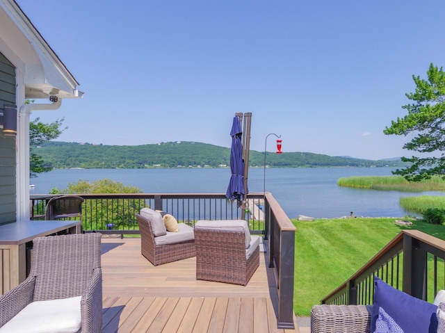 42 Barter Rd, Rockland, ME 04841 - wooden terrace featuring a water view