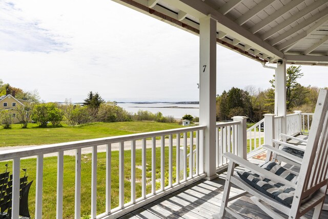 10 S Colony Branch Rd, Harpswell, ME 04079 - covered porch with a water view