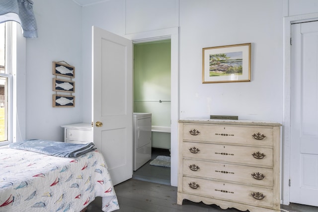 10 S Colony Branch Rd, Harpswell, ME 04079 - bedroom featuring washer / dryer and wood finished floors