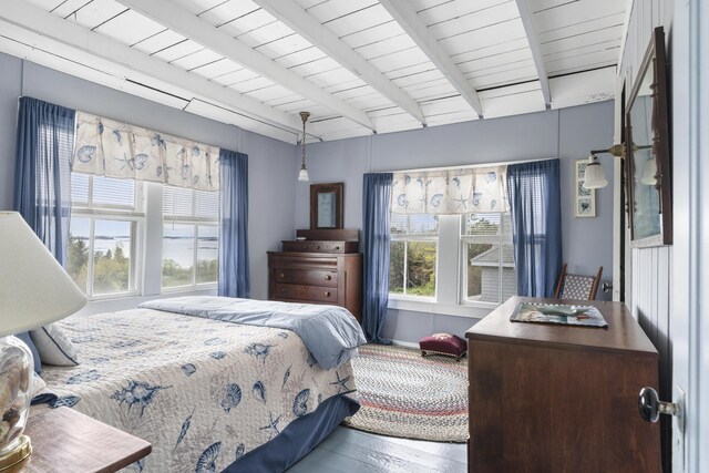 10 S Colony Branch Rd, Harpswell, ME 04079 - bedroom featuring beam ceiling and wood finished floors