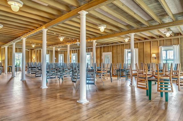 10 S Colony Branch Rd, Harpswell, ME 04079 - misc room with decorative columns and wood finished floors
