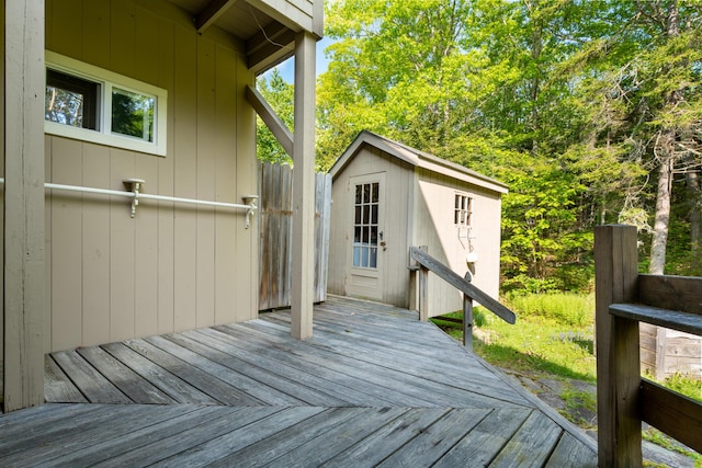 51 W Marginal Rd, Brunswick, ME 04011 - wooden deck featuring a shed