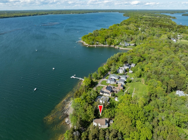 51 W Marginal Rd, Brunswick, ME 04011 - aerial overview of property's location featuring a nearby body of water and a forest