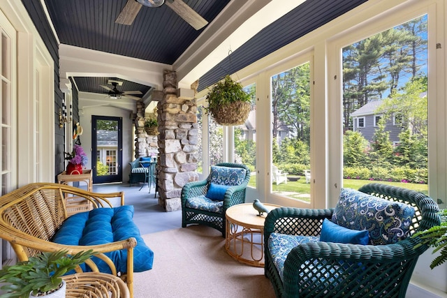 33 Rocky Ln, Ogunquit, ME 03907 - sunroom / solarium with a ceiling fan and healthy amount of natural light