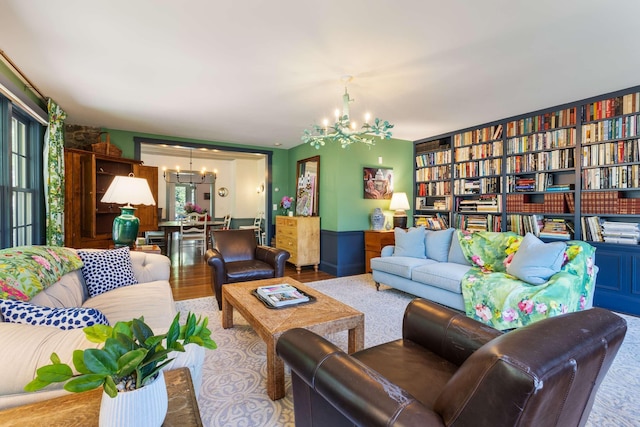 33 Rocky Ln, Ogunquit, ME 03907 - living area with a chandelier and wood finished floors