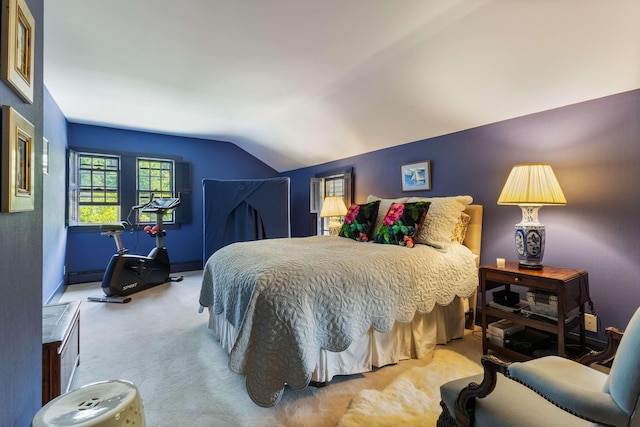 33 Rocky Ln, Ogunquit, ME 03907 - carpeted bedroom with lofted ceiling and baseboards