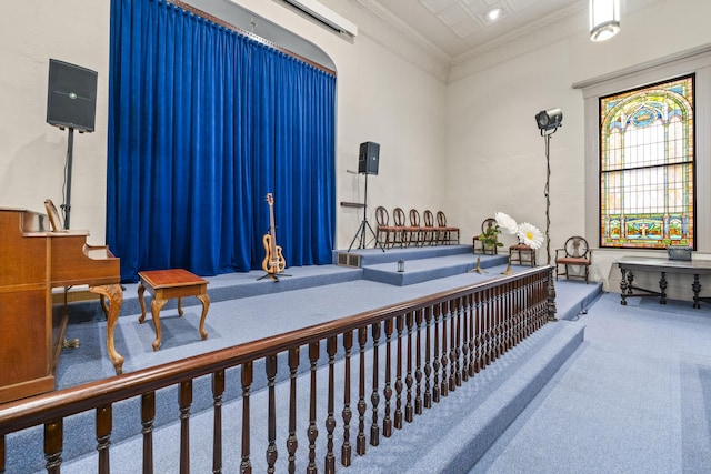 85 Friendship Rd, Waldoboro, ME 04572 - miscellaneous room featuring ornamental molding and carpet flooring