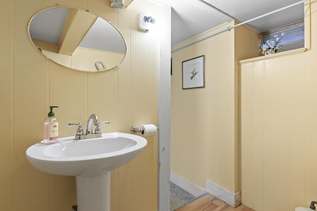 85 Friendship Rd, Waldoboro, ME 04572 - bathroom featuring wood finished floors and a sink