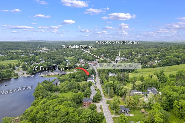 85 Friendship Rd, Waldoboro, ME 04572 - aerial view of a forest and a nearby body of water