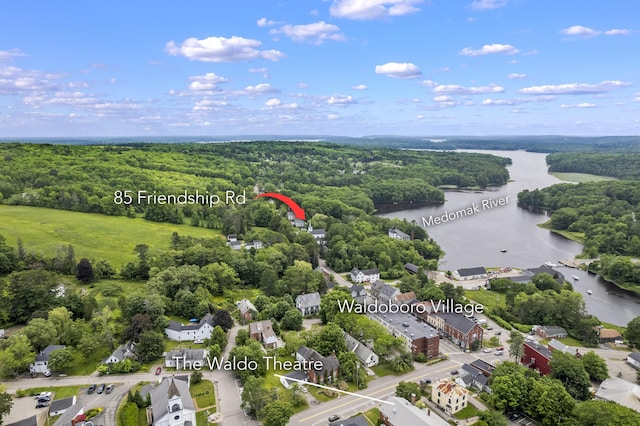 85 Friendship Rd, Waldoboro, ME 04572 - bird's eye view of a large body of water and a forest