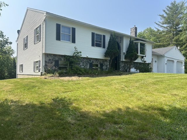 8 Camp Rd, Hartford, ME 04220 - view of front of home featuring a chimney and a front lawn