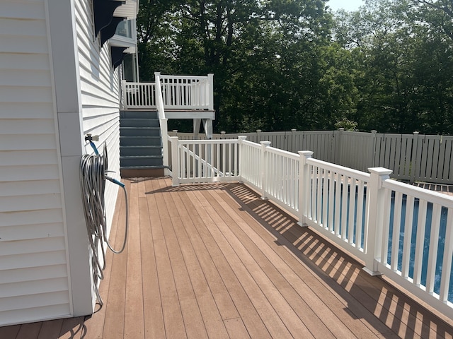 8 Camp Rd, Hartford, ME 04220 - wooden terrace featuring stairs