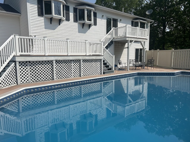 8 Camp Rd, Hartford, ME 04220 - view of pool featuring stairs and a patio