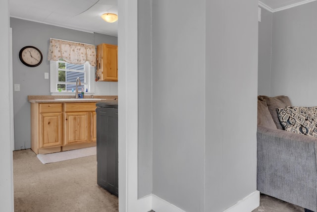 133 Middlesex Rd, Topsham, ME 04086 - bar featuring a sink and crown molding