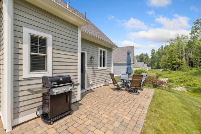 46 Patriot Way Unit 135, Arundel, ME 04046 - view of patio / terrace featuring grilling area and outdoor dining area
