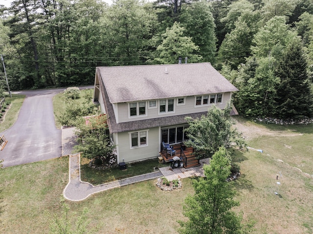 15 Brookview Dr, Bucksport, ME 04416 - view from above of property with a heavily wooded area
