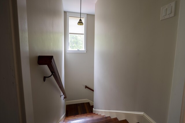 15 Brookview Dr, Bucksport, ME 04416 - staircase featuring wood finished floors and baseboards