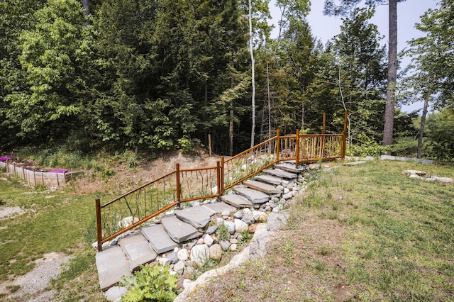 15 Brookview Dr, Bucksport, ME 04416 - view of green lawn with stairs