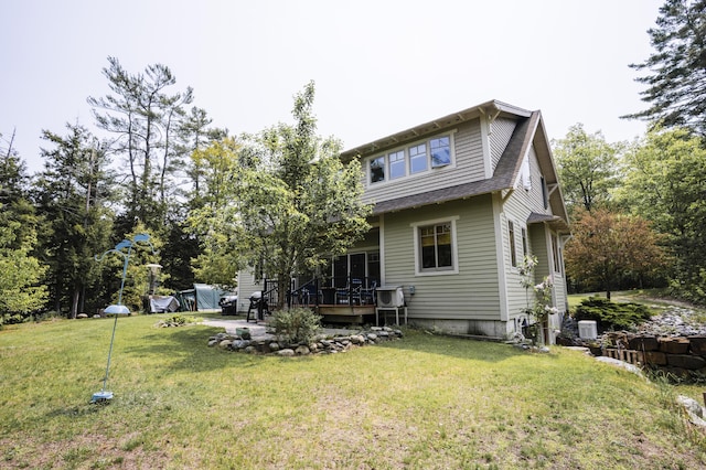 15 Brookview Dr, Bucksport, ME 04416 - rear view of property featuring a yard