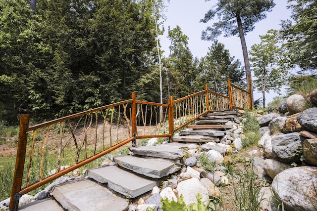 15 Brookview Dr, Bucksport, ME 04416 - wooden terrace with stairway