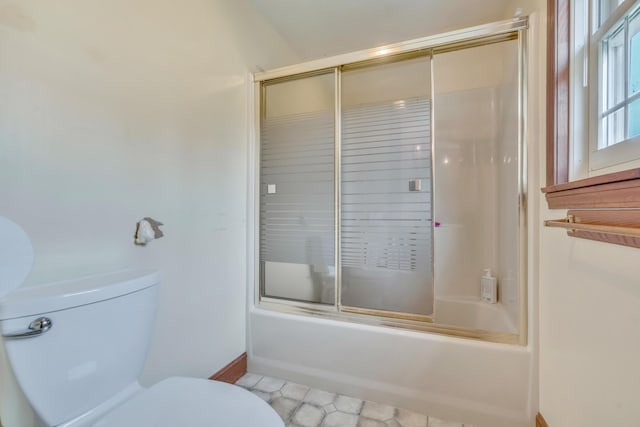 116 Point Rd, Acton, ME 04001 - full bath featuring toilet and bath / shower combo with glass door