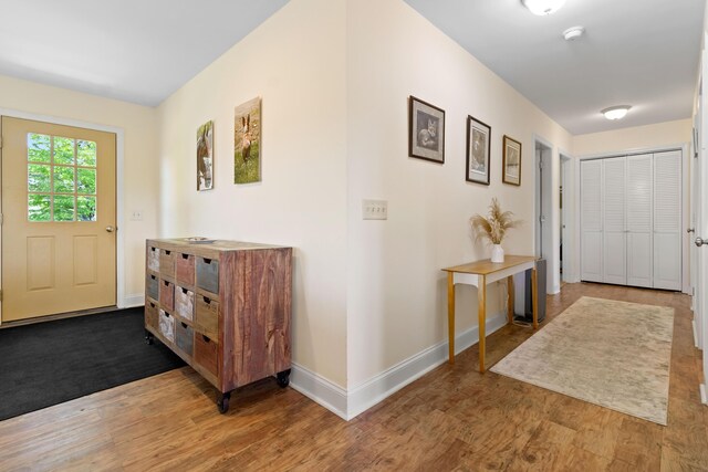 18 Fox Meade Ln, Searsmont, ME 04973 - entryway featuring wood finished floors and baseboards