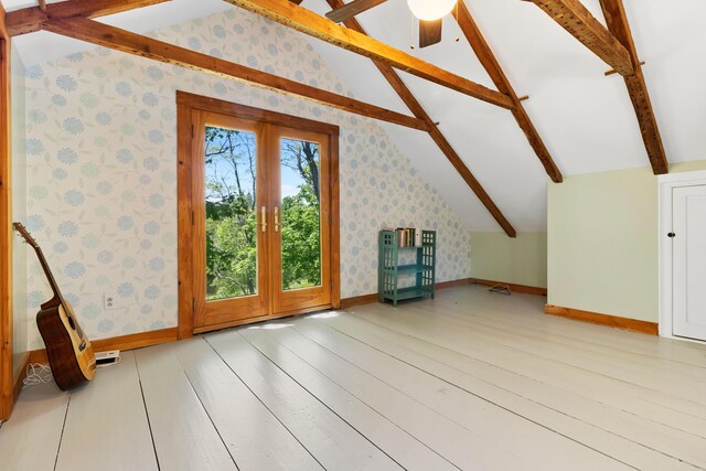 18 Fox Meade Ln, Searsmont, ME 04973 - bonus room featuring wallpapered walls, light wood finished floors, a ceiling fan, and baseboards
