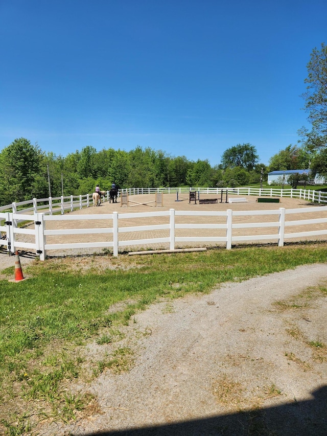 18 Fox Meade Ln, Searsmont, ME 04973 - view of yard with an enclosed riding area and a view of countryside
