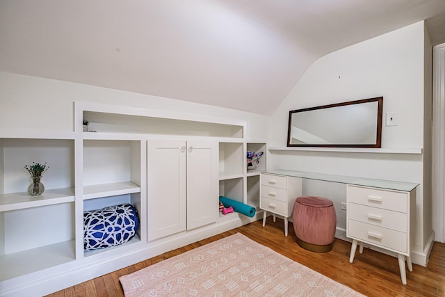 115 Caleb St, Portland, ME 04102 - bedroom featuring vaulted ceiling and wood finished floors