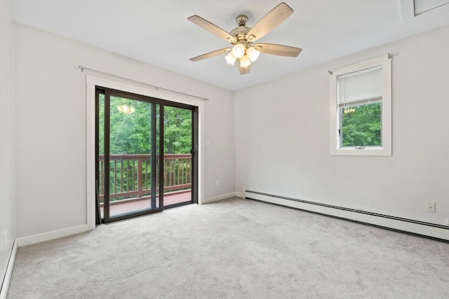 20 Cobble Hill Rd, New Gloucester, ME 04260 - spare room with a baseboard heating unit, carpet flooring, and baseboards