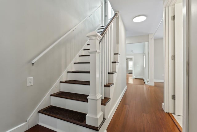 20 Cobble Hill Rd, New Gloucester, ME 04260 - stairs featuring wood finished floors and baseboards