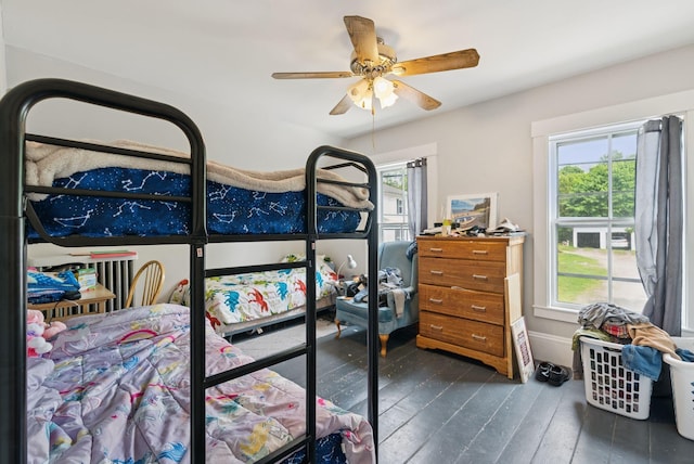 20 Green St, Winthrop, ME 04364 - bedroom with wood-type flooring, a ceiling fan, and baseboards