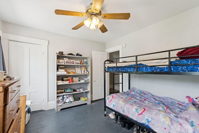 20 Green St, Winthrop, ME 04364 - bedroom with wood finished floors and a ceiling fan