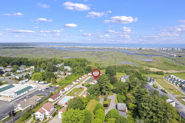 1139 Post Rd Unit 102, Wells, ME 04090 - aerial view of property and surrounding area with a large body of water