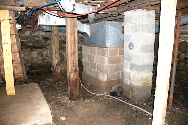16 Gerry Rd, Sherman, ME 04776 - unfinished below grade area with concrete block wall