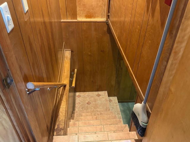 02 Rogers St, Houlton, ME 04730 - stairs with wood walls