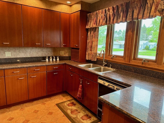 02 Rogers St, Houlton, ME 04730 - kitchen featuring a sink, black dishwasher, and light flooring