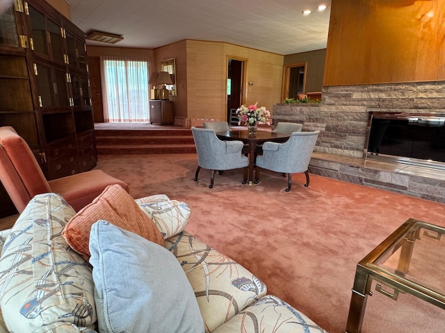 02 Rogers St, Houlton, ME 04730 - carpeted living room with recessed lighting