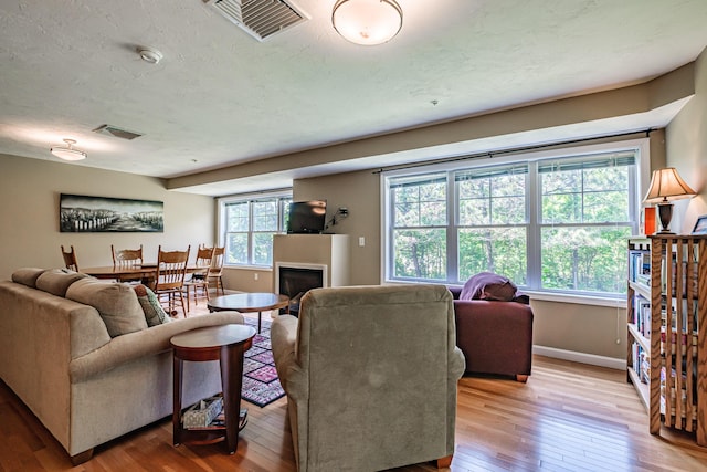 170 E Grand Ave Unit 1, Old Orchard Beach, ME 04064 - living room with hardwood / wood-style floors, a fireplace, and baseboards