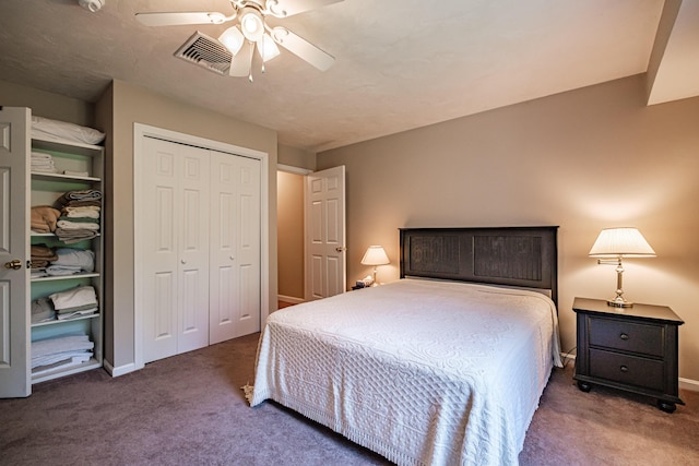 170 E Grand Ave Unit 1, Old Orchard Beach, ME 04064 - bedroom featuring carpet floors, baseboards, ceiling fan, and a closet