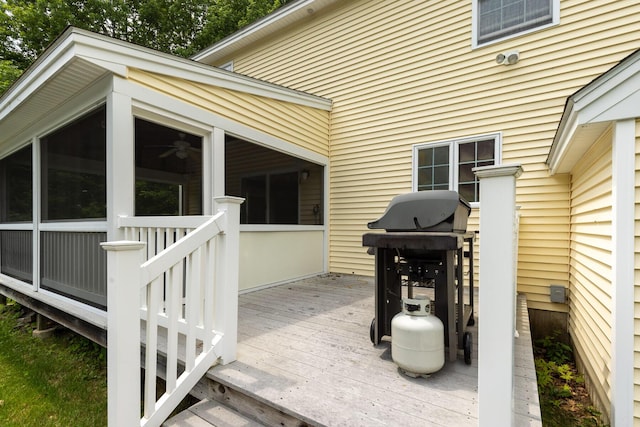 8 Rileys Run, Berwick, ME 03901 - wooden deck featuring a sunroom