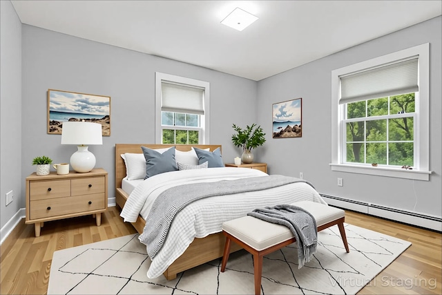 8 Rileys Run, Berwick, ME 03901 - bedroom featuring light wood finished floors, a baseboard radiator, and baseboards