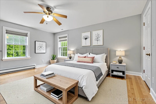 8 Rileys Run, Berwick, ME 03901 - bedroom with baseboard heating, light wood-style floors, and baseboards