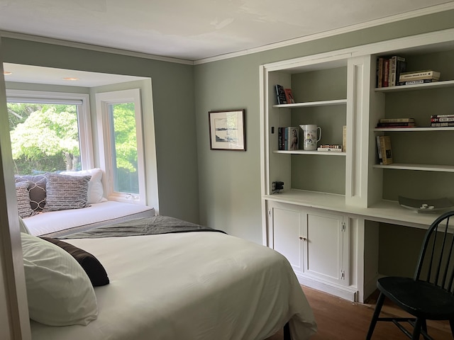 2 Lookout Point Rd, Bar Harbor, ME 04609 - bedroom with crown molding and dark wood finished floors