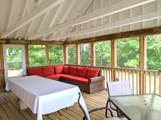 630 Youngs Ridge Rd, Acton, ME 04001 - sunroom / solarium featuring outdoor lounge area and outdoor dining area
