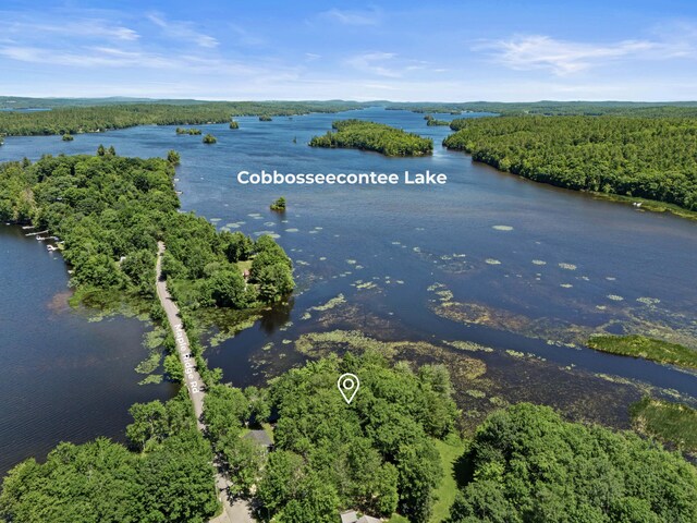 16 Maple Ridge Dr, Monmouth, ME 04259 - bird's eye view of a nearby body of water and a heavily wooded area