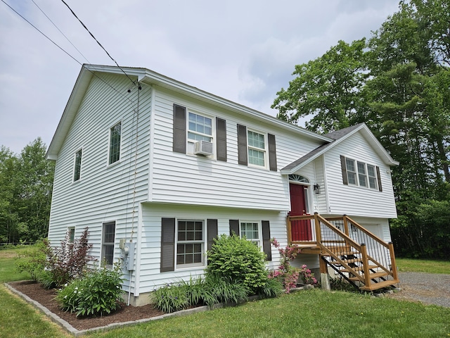 30 Cedar Breeze S, Glenburn, ME 04401 - split foyer home with a front lawn and cooling unit