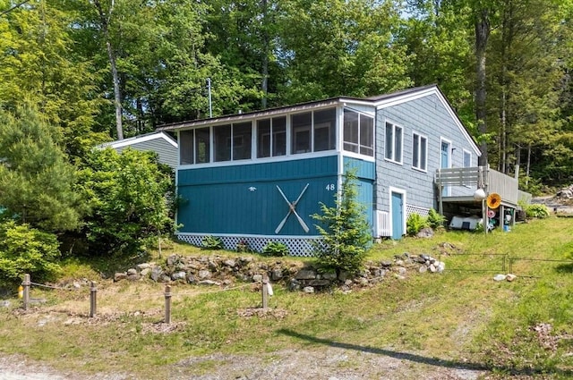 48 E Shore Dr, Greene, ME 04236 - view of side of property with a sunroom